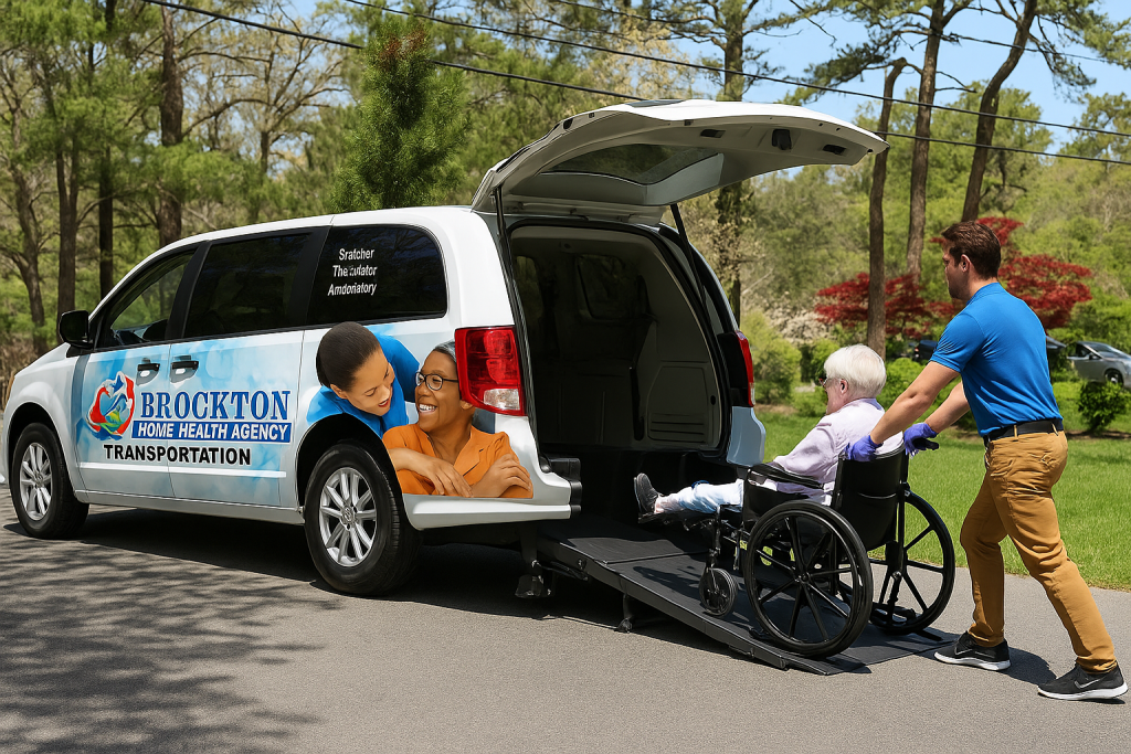 Brockton Home Health Transportation van with wheelchair lift